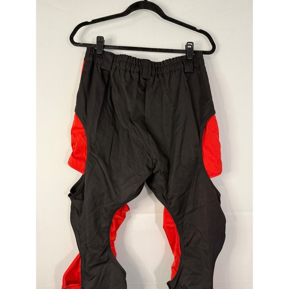 Unbranded Cutout Panelled Streetwear Festival Pants Women Size L Black Red - Picture 6 of 9